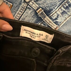 Abercrombie & Fitch Black Super Skinny High Rise Ankle Jeans